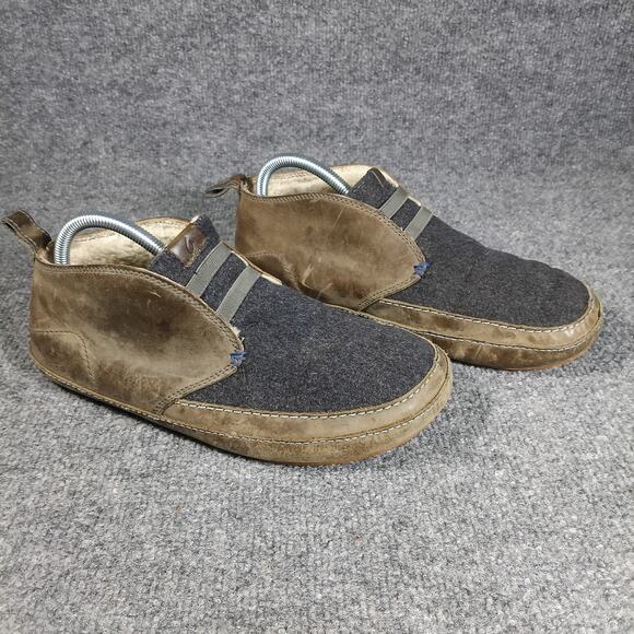 Olukai Moloa Slipper Mid Men Size 8 Brown Shearling Lined Leather‎ Wool Slip On main image 7